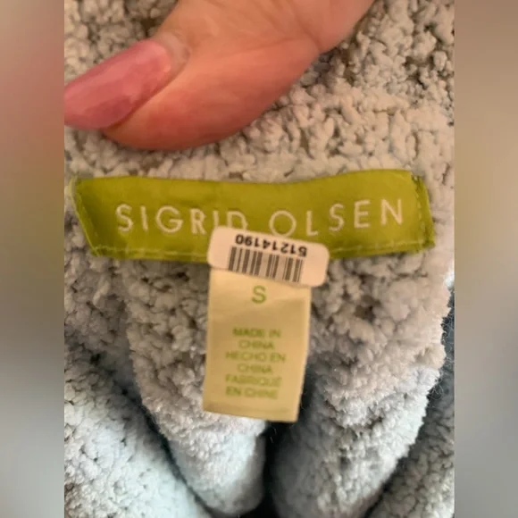 Sigrid Olsen Baby Blue Button Front Cardigan - Picture 9 of 9